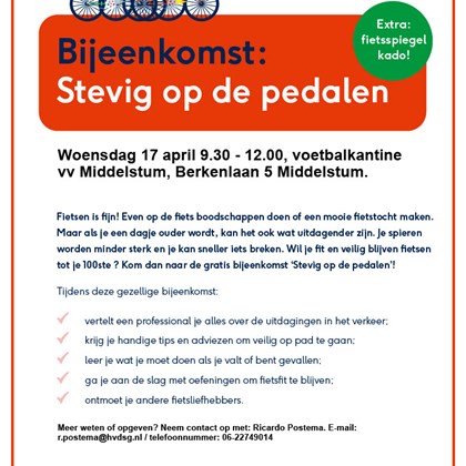Poster stevig op de pedalen Middelstum